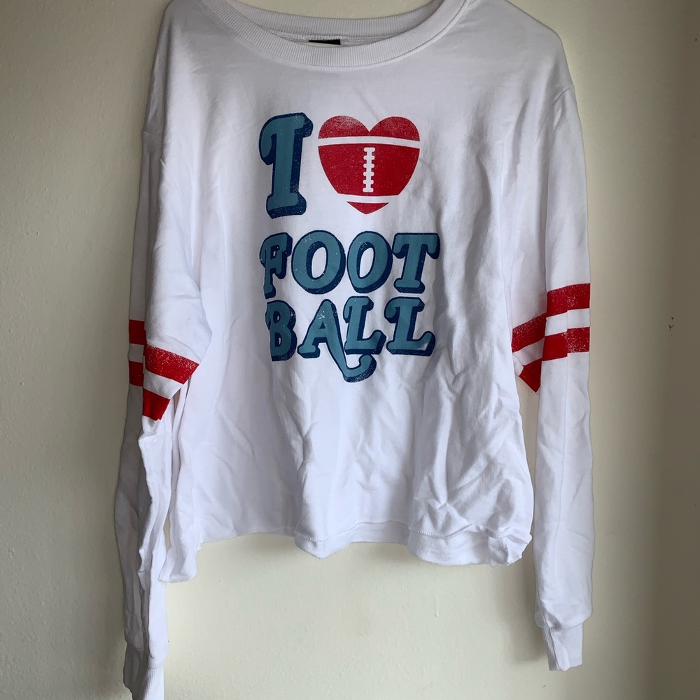 Cute Football slightly cropped sweater